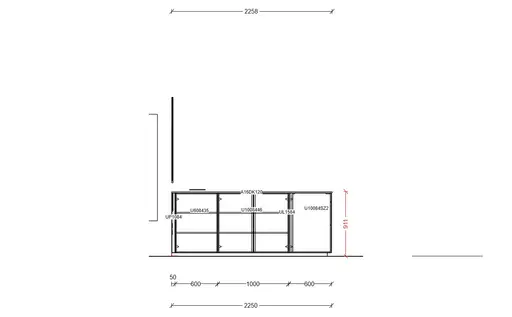 Einbauküche SGM Polymerglas Titanio + FMA Onyxschwarz matt